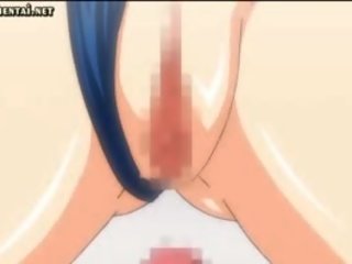 Anime rødhårete blir anal dildo