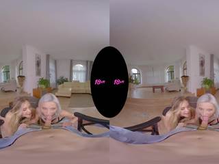 18VR Zazie Skymm & Selvaggia goddess want your Money and Hard phallus