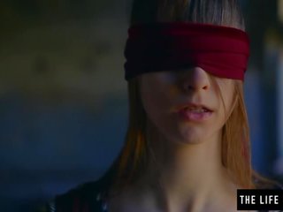 Straight girlfriend is blindfolded by lesbian before she orgasms sex films