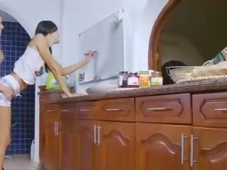 Girls trying oral xxx clip in the kitchen