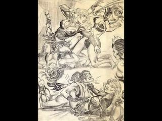 Amazons dominate mixed wrestling lesbian wrestling art comics