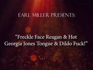 Freckle gezicht reagan & groots georgia jones tong & dildo fuck&excl;