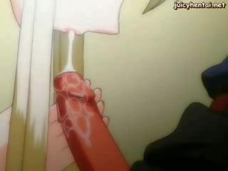 Anime blondinka doing agzyňa almak and rubbing a gotak