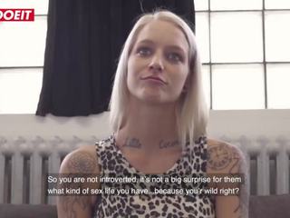 LETSDOEIT - French Tattooed exceptional Blondie Drilled Hard on The Casting Couch